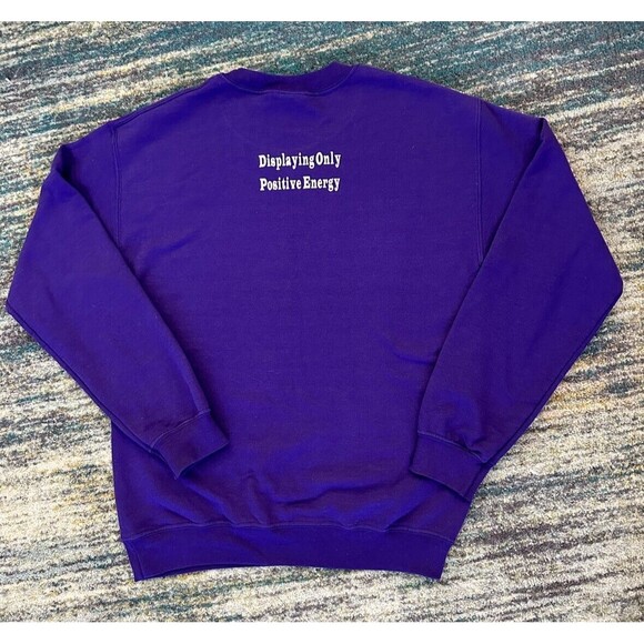 Gildan VTG Crewneck Graphic Sweatshirt Adult Small Purple Neon Lettering DOPE - Picture 4 of 10